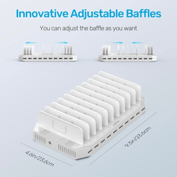 Unitek Multi Charging Station / Dock - 60W, 10-Port USB Charger - White - NEW - Picture 4 of 10